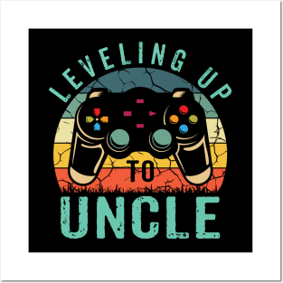 Leveling Up To Uncle Shirt Promoted To Uncle Video Gamer Men Posters and Art